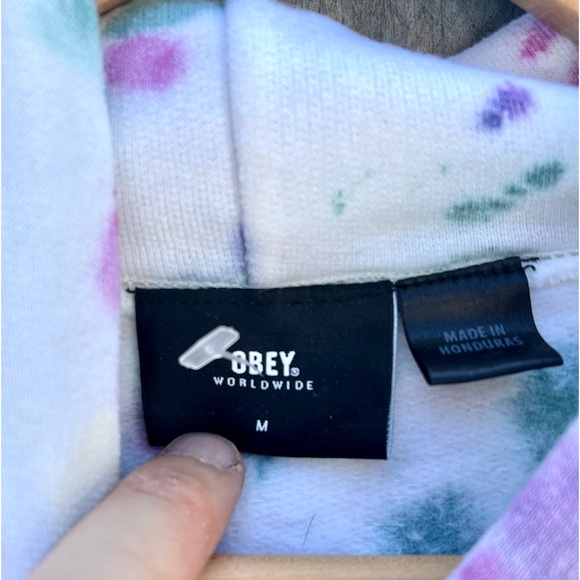 🎉HP🎉*Obey | Chaos & Dissent Tied Dye Hoodie in White Size M - Picture 2 of 10